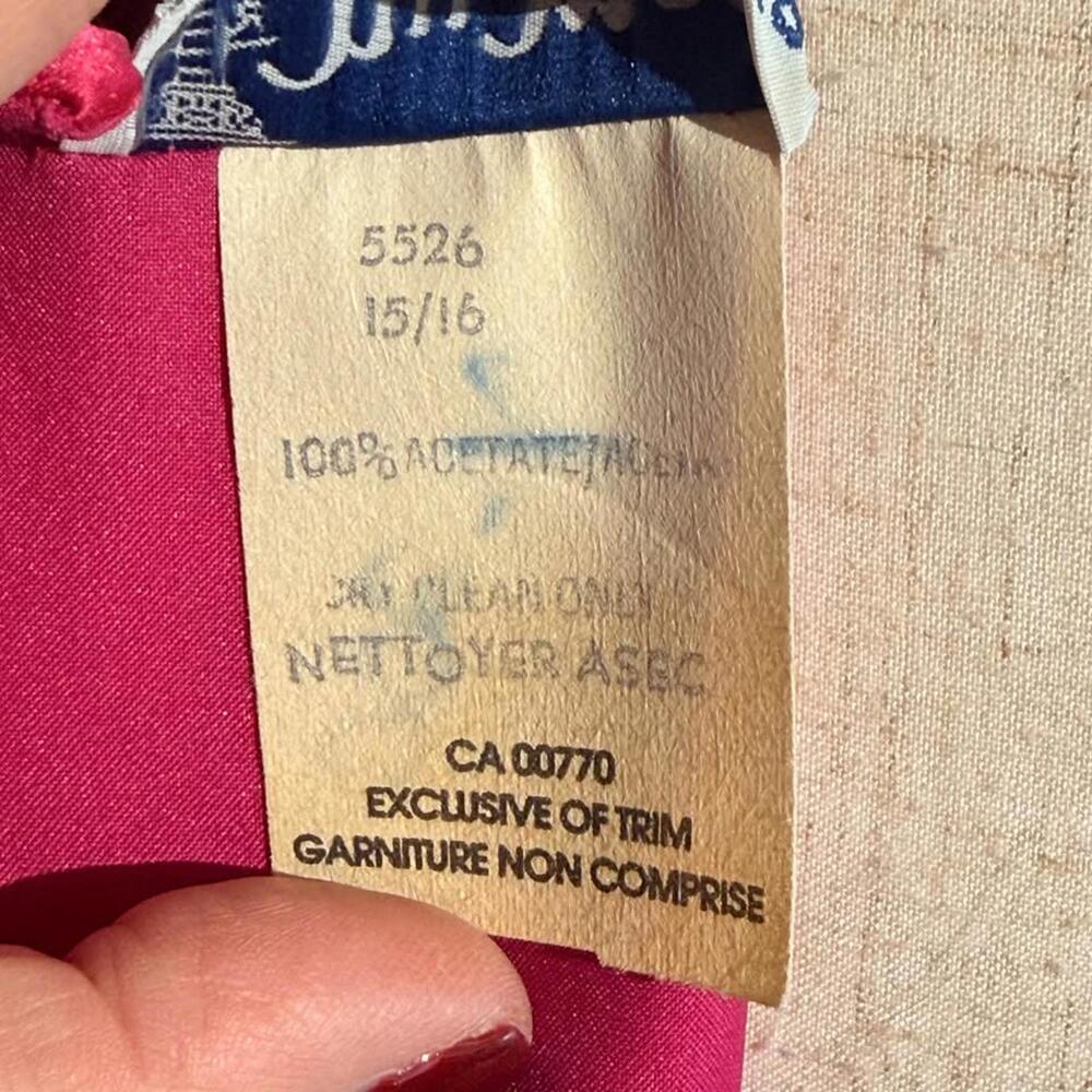 Nu-Mode Vintage Evening Dress 1960's Canada Pink Retro Hollywood Women's 15/16 - Picture 5 of 9
